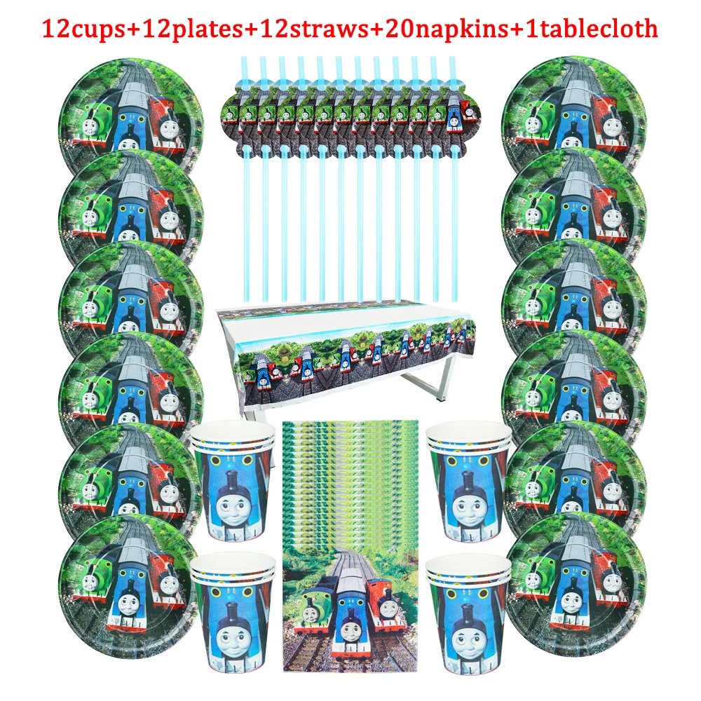 57Pcs Thomas Friends Party Disposable Tableware Design Kids 