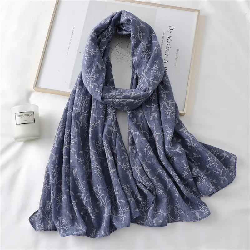 

Muslim Printing Crinkle Hijab Scarf Women Cotton Scarves Head Scarf Shawls Large Size Headband Pashmina Wrap Hijab Scarves