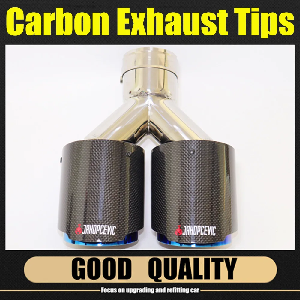 

1 шт. глянцевый Универсальный двойной наконечник из углеродистой нержавеющей стали, эквивалентная длина, Конец выхлопной трубы, средний глушитель выхлопной трубы, наконечник для Ak