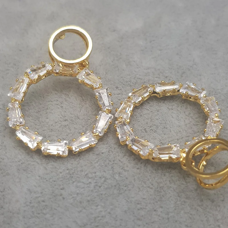 Модные серьги женские золотые для женщин циркониевые стразы серебряные сережки