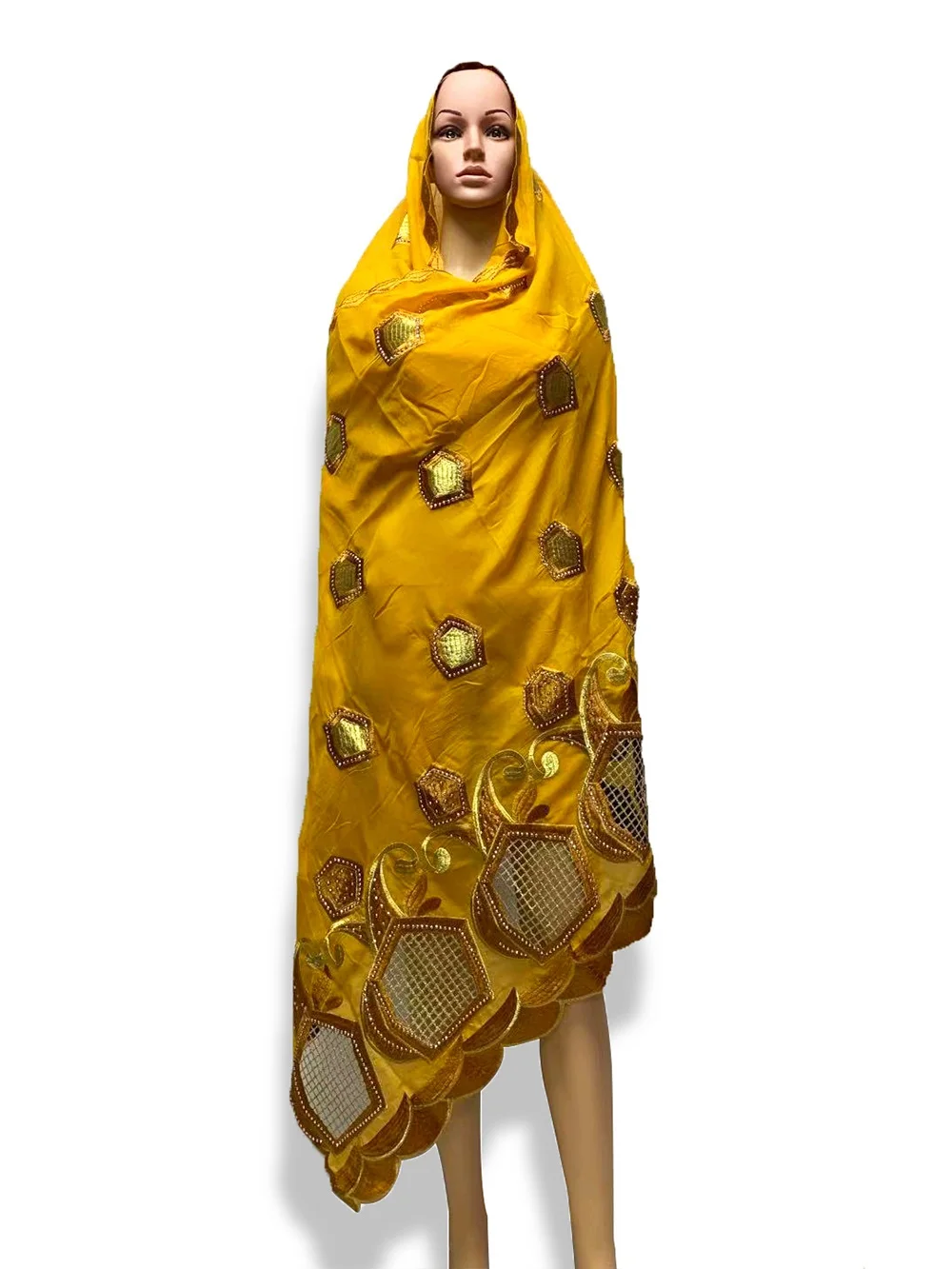 

Muslim Women's Cotton Scarf, Fashionable Embroidered Cotton Hijab Scarf