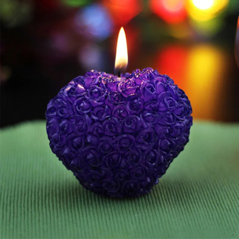

Lovely Heart Candle Mold Gypsum Clay Crafts Mould Decorating Silicone Mold for Candle Making Desktop Decoration Soap