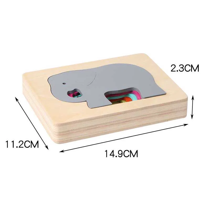 Детские игрушки животные картонная 3D головоломка многослойный пазл деревянные