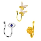 Фальшивый нос кольцо красочная Бабочка пирсинг ювелирные изделия из нержавеющей стали спиральная проволока для глаз поддельный Пирсинг клипса для носа манжета ювелирные изделия для тела