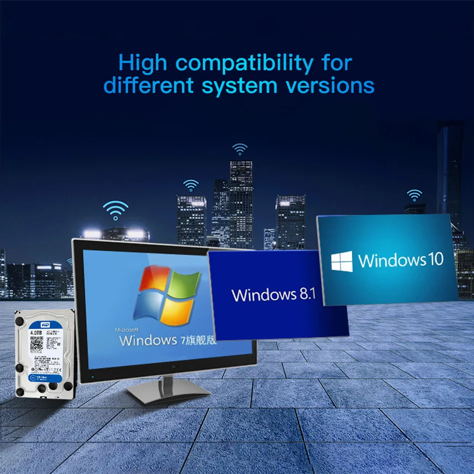 Оригинальный Западный Цифровой синий настольный компьютер HDD 4 ТБ 5400 RPM 3 5 ''SATA