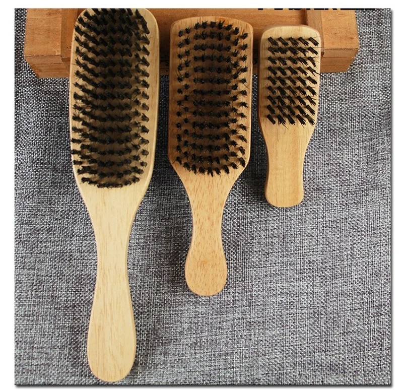 Мужская Натуральная деревянная волнистая щетка для мужчин укладки бороды