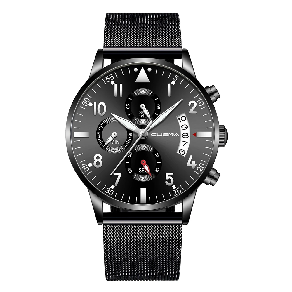 

New Men Watch Top Brand CUENA Luxury Business Quartz Wristwatch Men All Steel Waterproof Sport Watches Chronograph Montre Homme