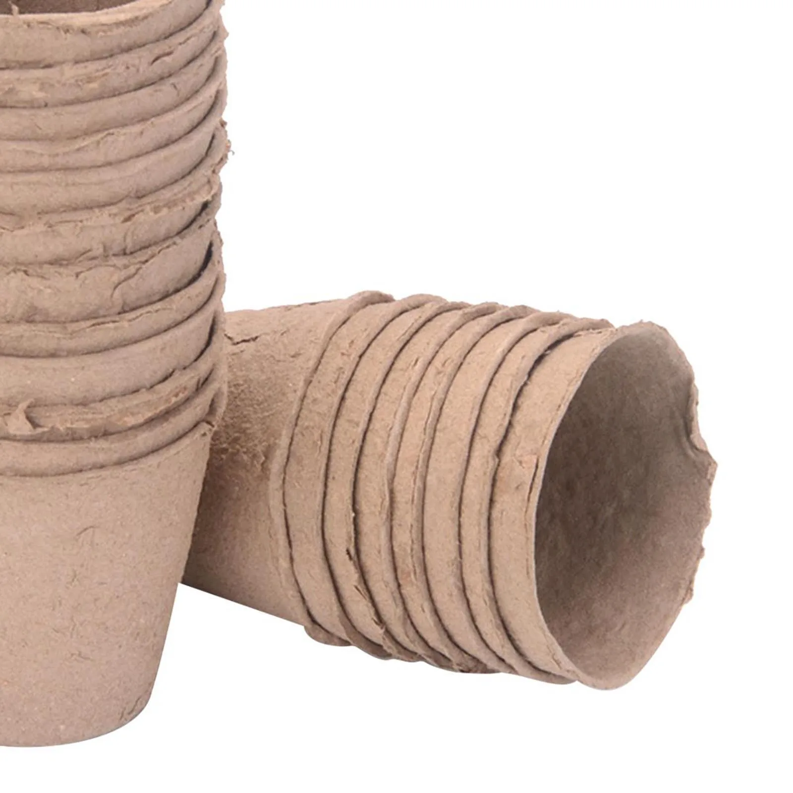 

50Pcs Biodegradable Round Pulp Peat Pots Seed Starter Nursery Cup