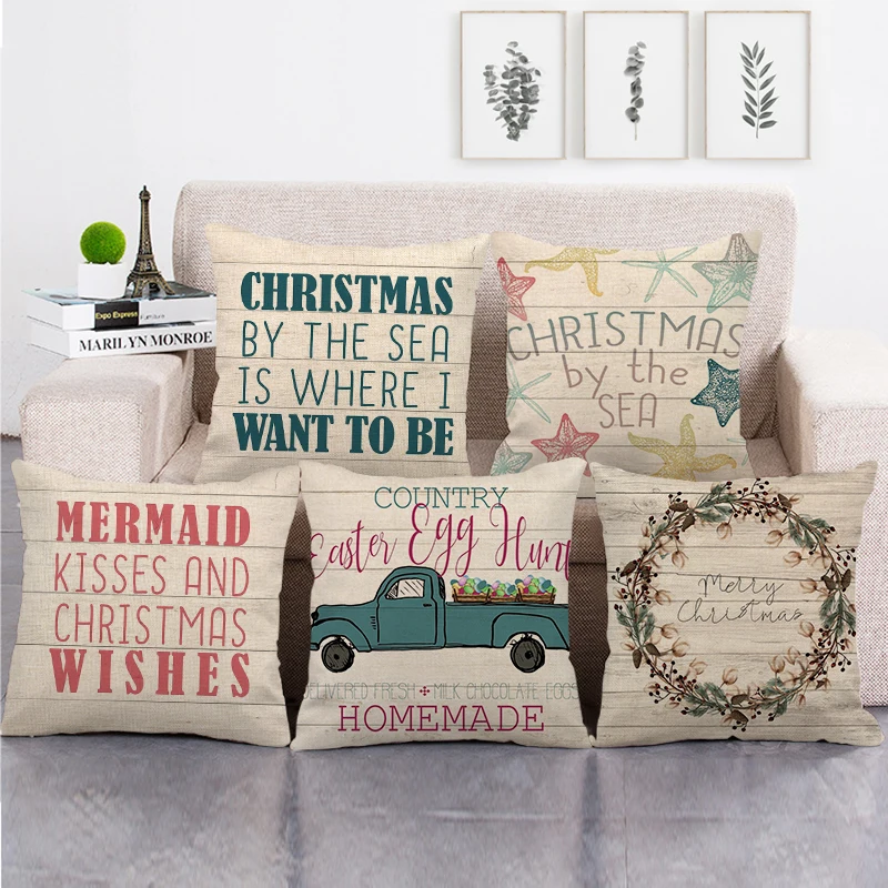 45 см * дизайн летнего времени Чехол для подушки из льна/хлопка диван и наволочка