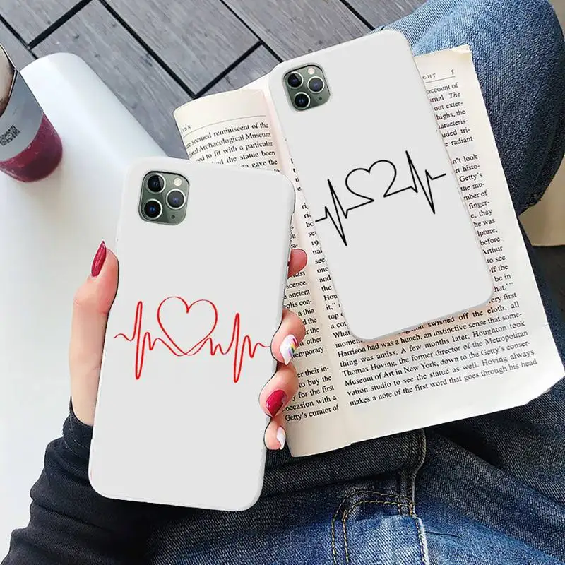 

Cute Love Heart Lovers Phone Case Candy Color for iPhone 6 6S 7 8 11 12 XS X SE 2020 XR mini pro Plus MAX funda