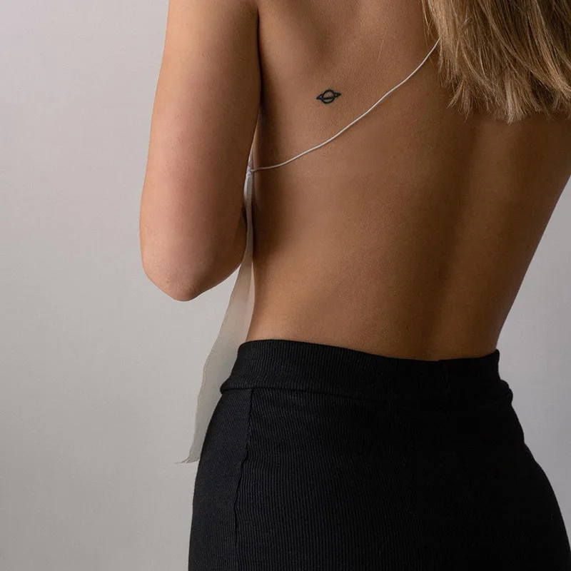 

Sleeveless Halter Women's Tanks Tops Silk Comfort Spring 2021 Night Club New Sexy Camis Backless Tank Top Women Bar Clothing