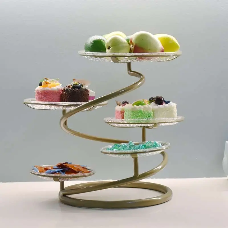 

European style wrought iron multifunctional fruit cake rack, afternoon tea and snack tray storage rack CY50619