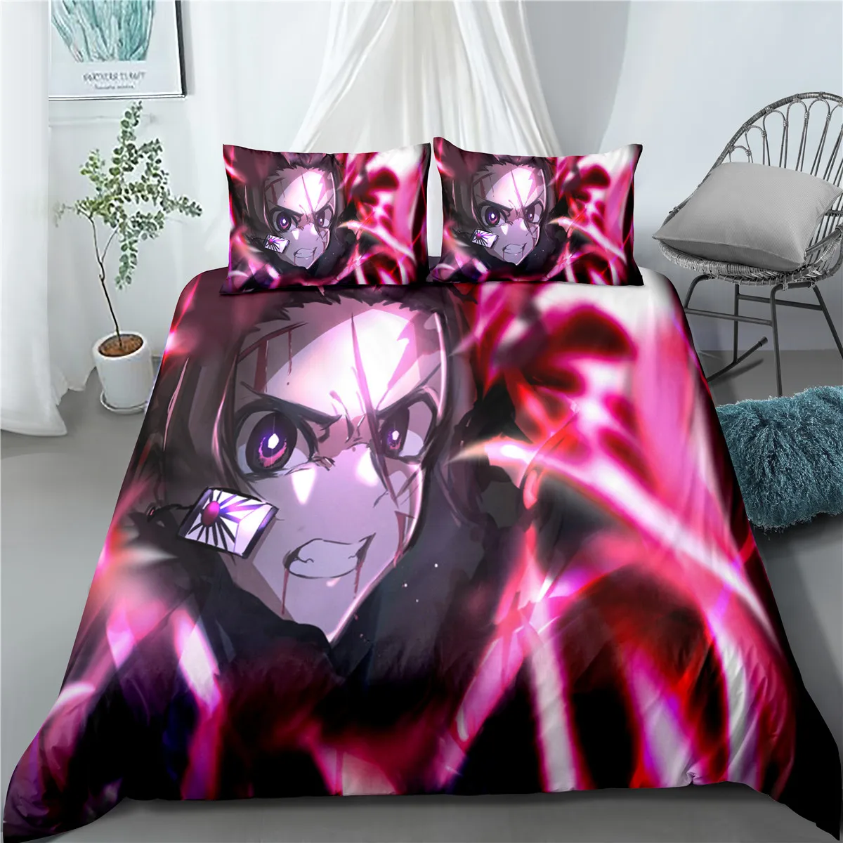

2/3 Pieces Japan Anime Bedding Set Japan Anime Duvet Cover For Bedroom Cover Set Home Textile Adult Kids Luxury Bed Quilt Cover