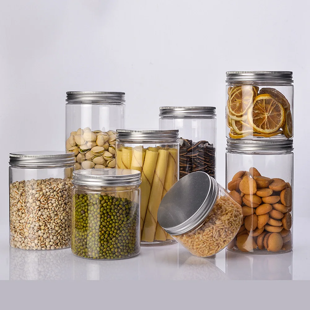 

500ml Empty Transparent Plastic Food Sealed Bottle Candy Storage Jar Container