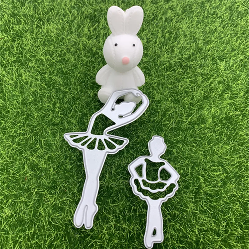 

2 ballet teachers and students hand embossed DIY album scrapbook greeting card decoration metal cutting mold