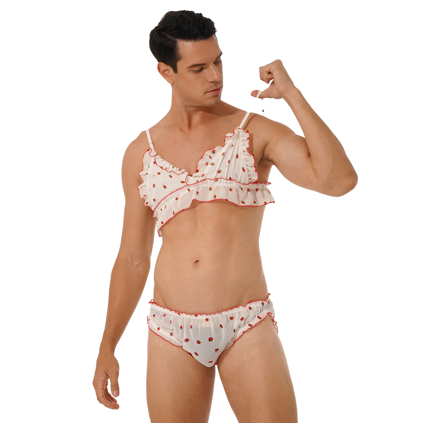 2 шт. мужской комплект нижнего белья с регулируемыми бретельками и трусами |