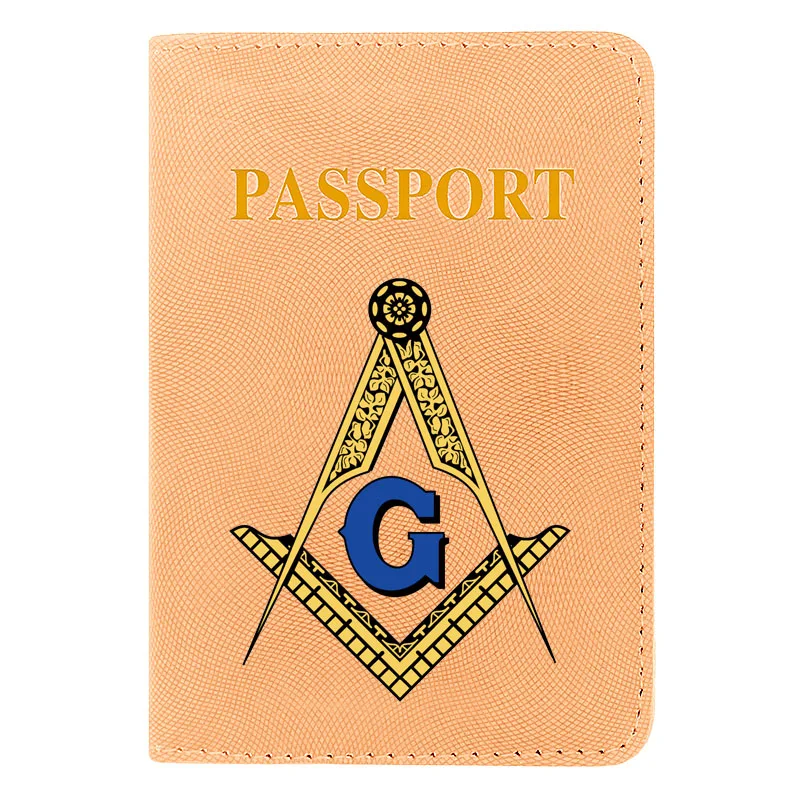 

Classic Masonic Symbol Passport Cover Pu Leather Men Women Travel ID Credit Card Holder Case