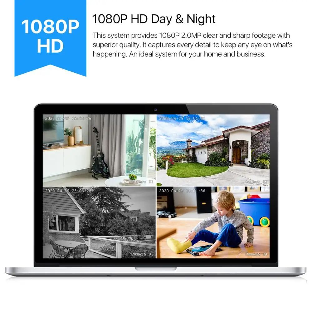 Камера видеонаблюдения ZOSI инфракрасная Водонепроницаемая камера безопасности с