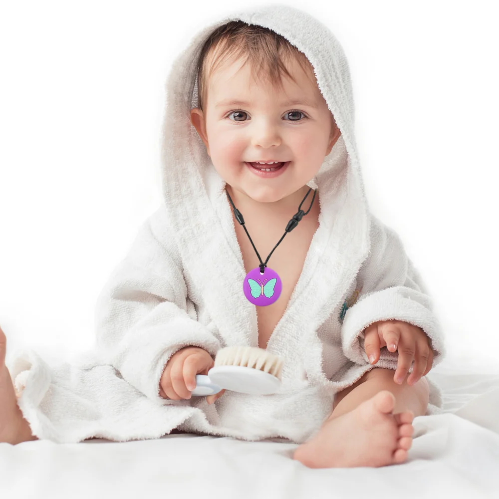 

Baby Silicone Teether Chain Teething Necklace Baby Nursing Teething