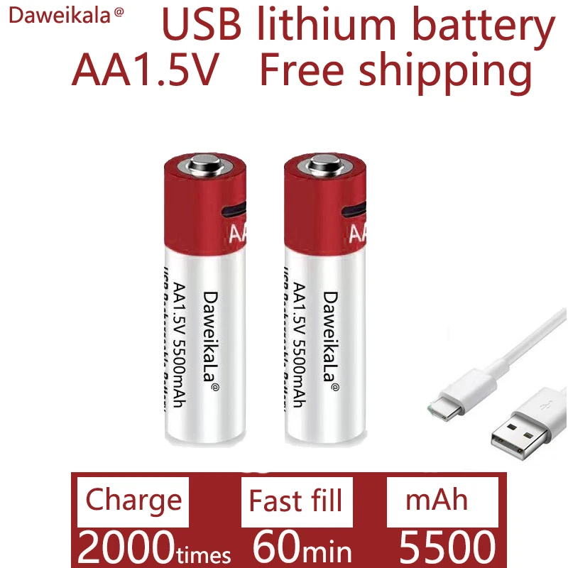 Аккумуляторная литий-ионная батарея AA 1 5 в 5500 мАч/литий-ионная для игрушек