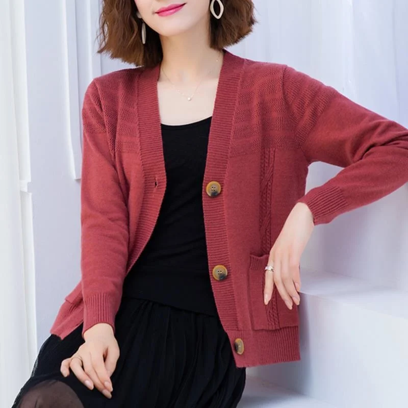 

2021 Spring Autumn Streetwear Fashion Women Soft Cardigan Casual Korean Knitted Female Sweaters Loose Jacket Long Sleeve Short