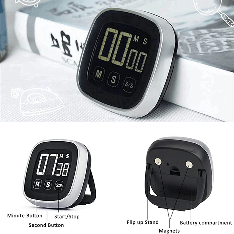 

Kitchen Timer For Cooking Touchscreen LCD Classroom Timer For Kids Digital Timer For Game Meeting Fitness