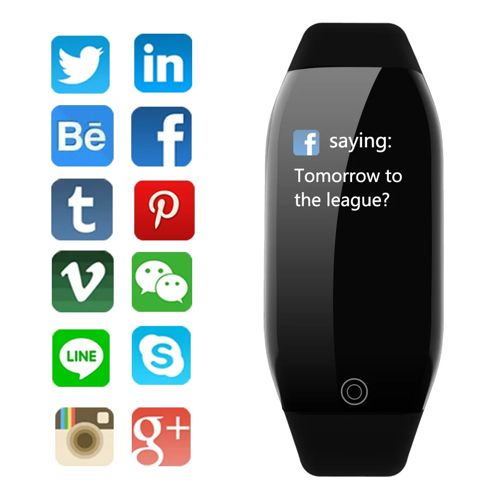 

OTTWN 1.14inch Smart Bracelet Distance Fitness Activity Tracker IP68 Waterproof Blood Pressure Band Sleep Monitor Smart Band