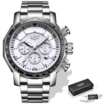 2020 LIGE Men Watches Top Brand Luxury Wrist Watch Male Waterproof Military Sport Watch Men Full Steel Quartz Clock Reloj Hombre Other Image