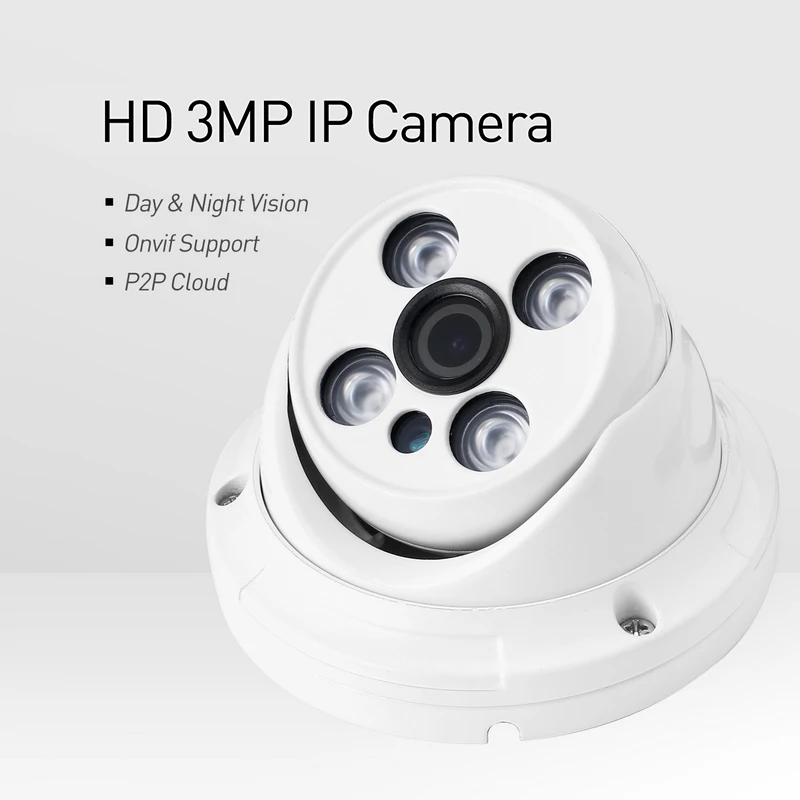 H.265 водонепроницаемый 3MP 4 Массив ИК светодиодный ip-камера 1296 P/1080 P наружная система ночного видеонаблюдения HD Cam