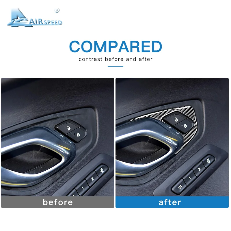 

AIRSPEED for Chevrolet Camaro 2016 2017 2018 2019 Accessories for Camaro Sticker Interior Trim Carbon Fiber Door Switch Frame