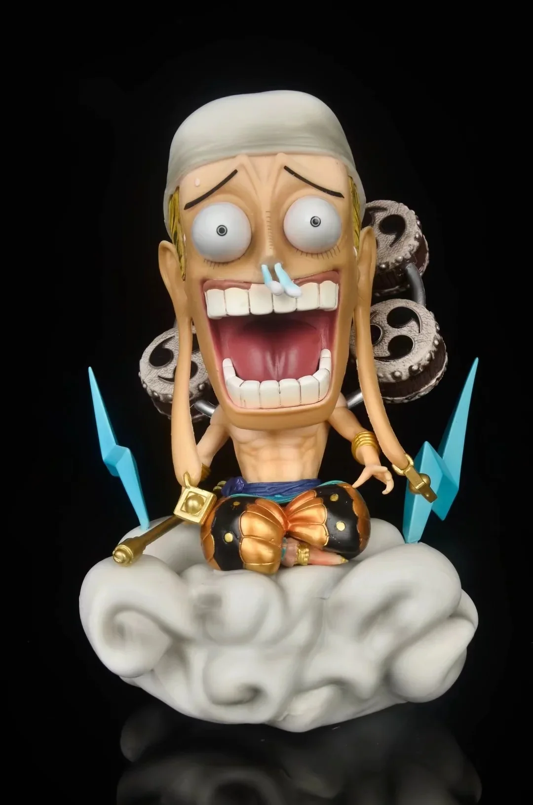 

Аниме O.n.e.P.i.e.c.e. Q версия GK Thor Anilu Enel сидя Статуя Модель украшение коробка фигурка высота около 21 см