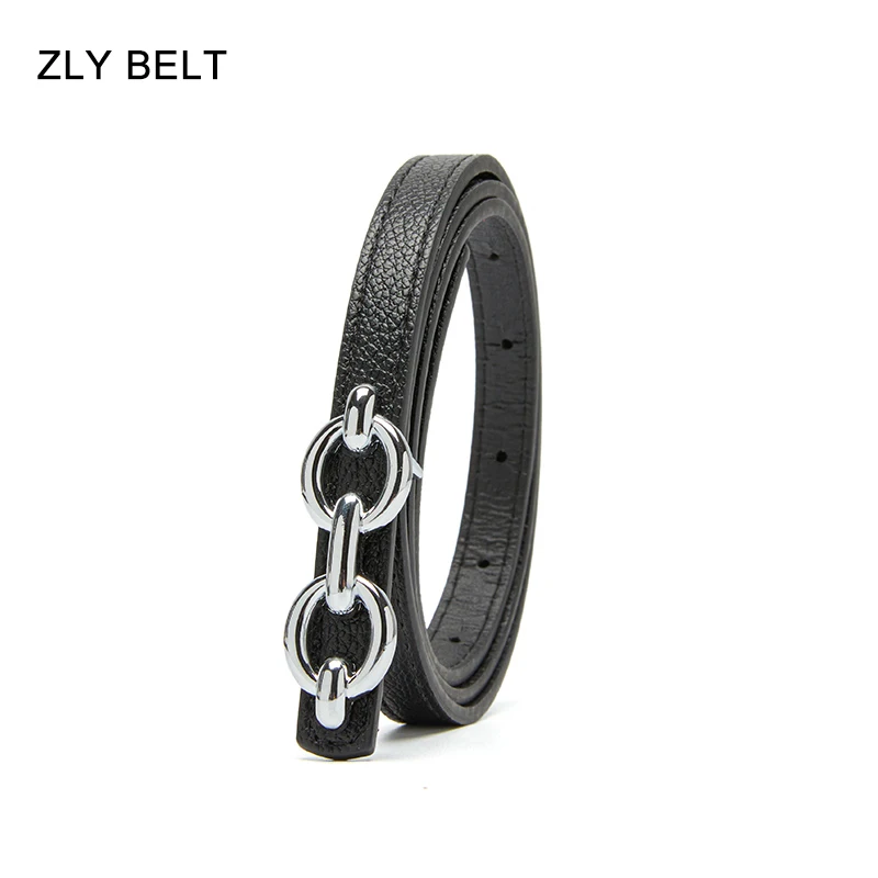 ZLY 2022 New Fashion Belt Slender Type Women PU Leather Material Round Metal Alloy Buckle Casual Formal Style Versatile Belt