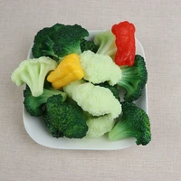 6pcslot artificial decorations vegetables pvc simulation cauliflower broccoli food model home kitchen shop learning