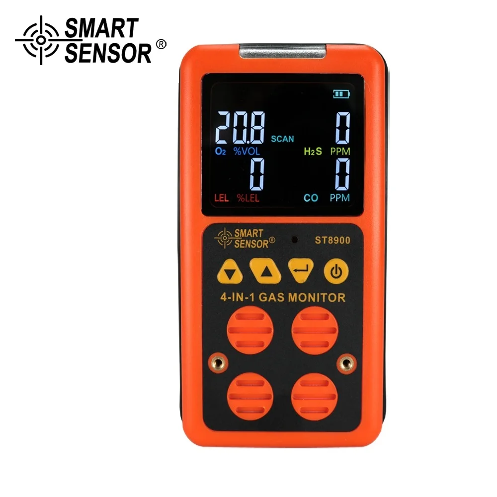 Цифровой 4 в 1 АНАЛИЗАТОР нескольких газов O2 H2S CO LEL детектор газа кислородный