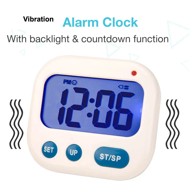 Вибрирующий будильник Luminova светодиодный цифровой таймер электронный настольный