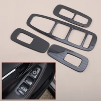 4pcs carbon fiber style car interior window lift switch panel cover trim frame styling fit for hyundai sonata 2020 2021