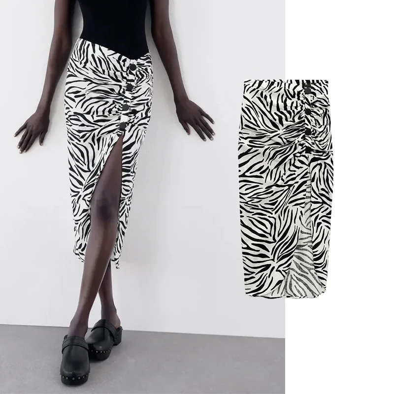 

Женская длинная юбка с запахом BTB.WO Za, черная пляжная юбка-саронг с цветочным принтом, винтажные летние юбки с разрезом и узлом, 2021