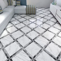 3d flooring mural modern jazz white marble tiles wallpaper living room bedroom bathroom 3d self adhesive waterproof pvc stickers
