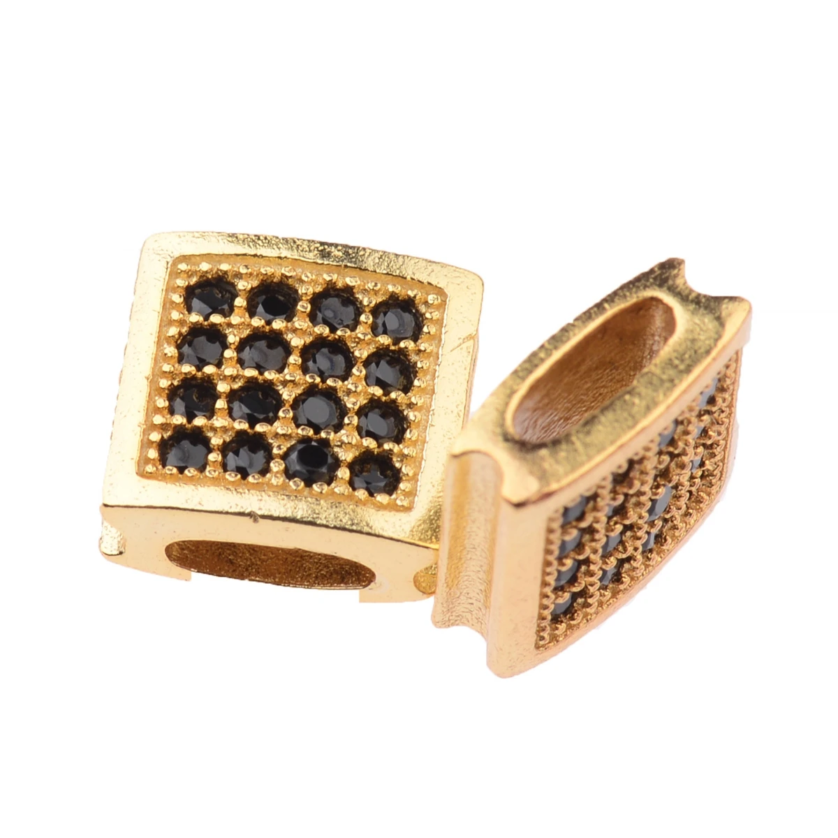 Модная модель микро кубический цирконий медные бусины плоская форма для