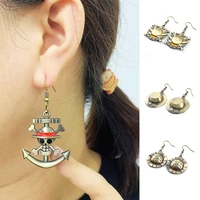 30 style one piece anime piercing earring ring pendant logo luffy zoro sanji wanted earrings for girl accessories jewelry
