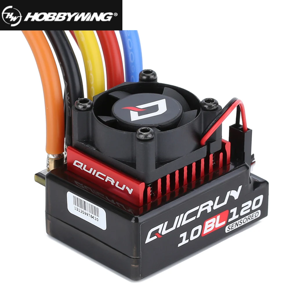 Controlador de velocidad ESC sin escobillas para coche de control remoto, controlador de coche Hobbywing QUICRUN 60A 120A Sensored para 1/10, Touring Buggy, cami&oacute;n 10BL60 10BL120-0