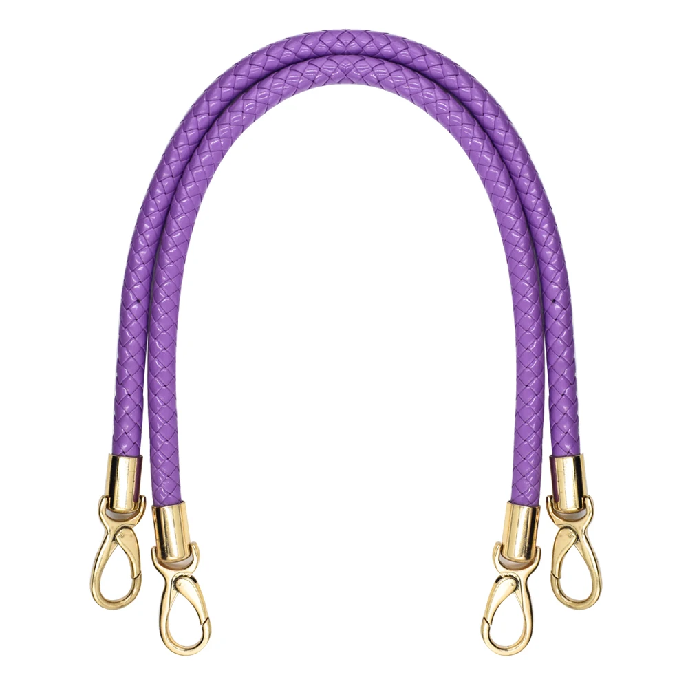 Purple 2 шт. Высококачественная сумка из искусственной кожи с ручками ручной работы, металлическая сумка из сплава, аксессуары для самостоятельной сборки, плетеная Сумка на плечо, сумка на ремне KZ0346 - Цвет: Purple