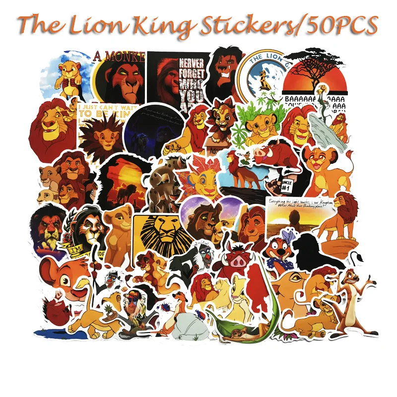 50 шт./лот наклейки Король льва для чемоданов ранец школьных сумок книжных