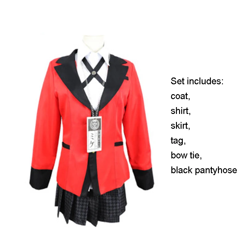 Популярные крутые костюмы для косплея аниме Kakegurui Yumeko Jabami японская школьная