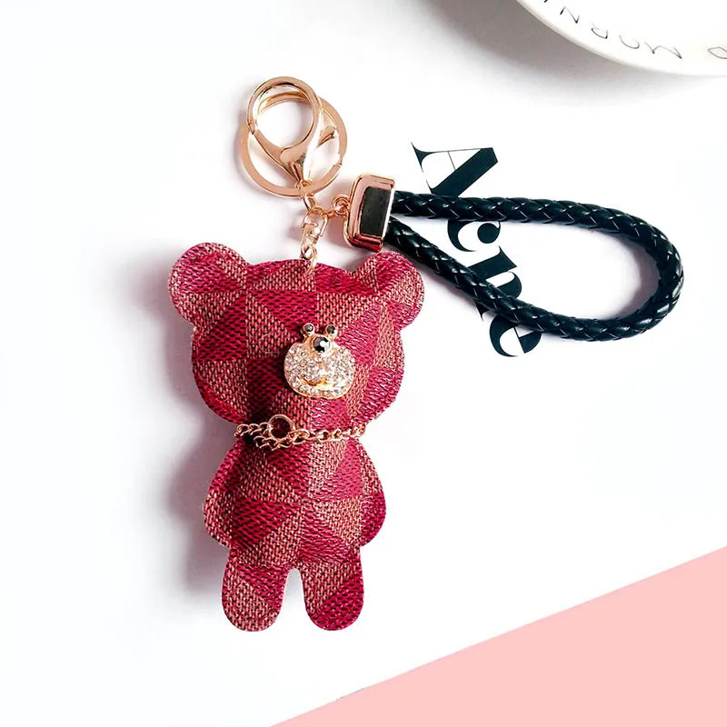 2019 милый брелок из искусственной кожи с медвежонком для ключей на сумке Модный