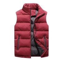 men winter waistcoat warm sleeveless jacket casual vest coat stand collar thick outwear