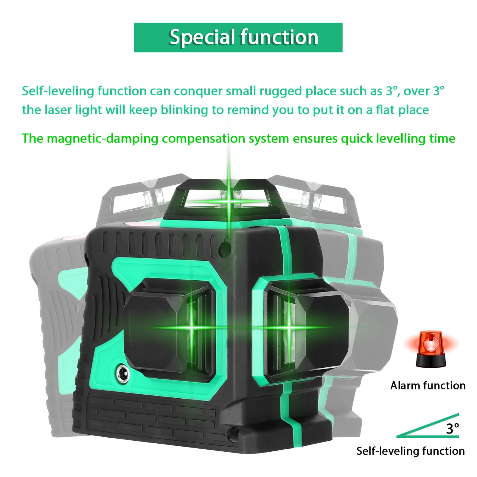 Лазерный уровень 3D 12 линий вертикальные и горизонтальные линии с функцией