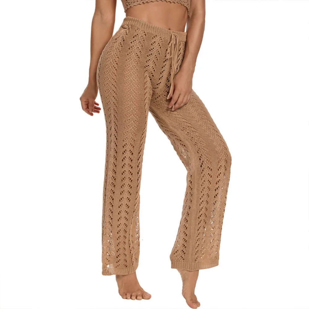 

Ladies Knitted Casual Sexy Beach Cutout Sun Protection Trousers