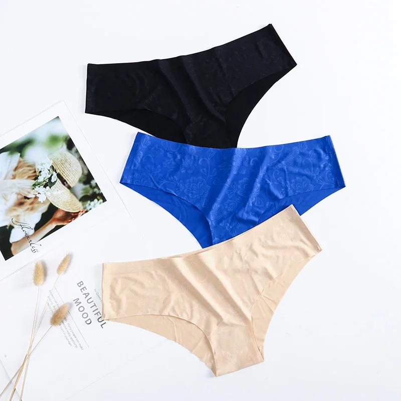 Женские шелковые бесшовные трусики цельные однотонные сексуальные для женщин