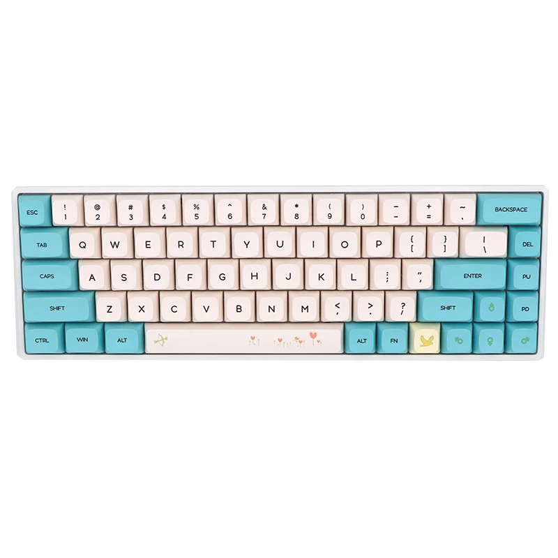 

Cyan white Ethermal Dye Sublimation fonts PBT keycap For Wired USB mechanical keyboard 129 keycaps